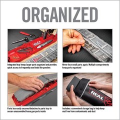 XX Large Black Gun Cleaning Kit Oil Resistant Workbench Mat with Organizer Tray