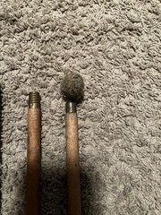 VINTAGE 3 PIECE WOOD & BRASS GUN / RIFLE CLEANING ROD
