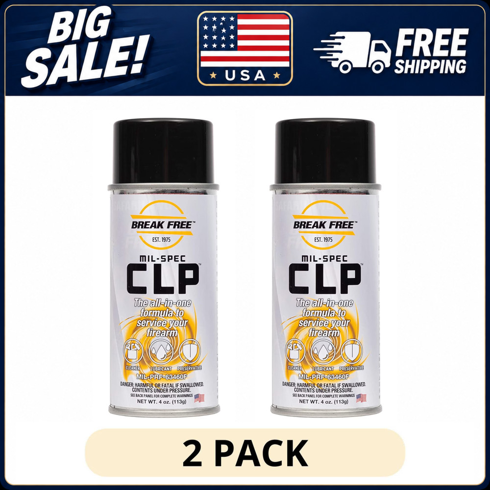 (2 Pack) Break Free CLP2100 Aerosol Cleaner Lubricant 4 oz Spray, Tool Box Size