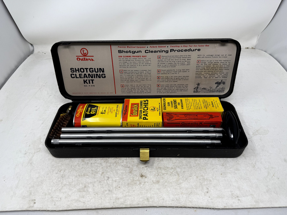 Complete Shotgun Cleaning Kit + Case Includes Oil, Solvent, Brush & Extensions