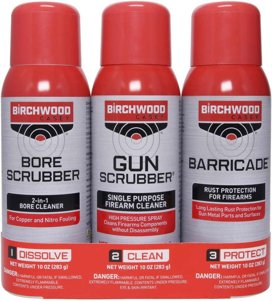 1,2,3 Gun Scrubber, Bore Scrubber & Barricade Value Pack Gun Cleaning Kit, 3 Aer
