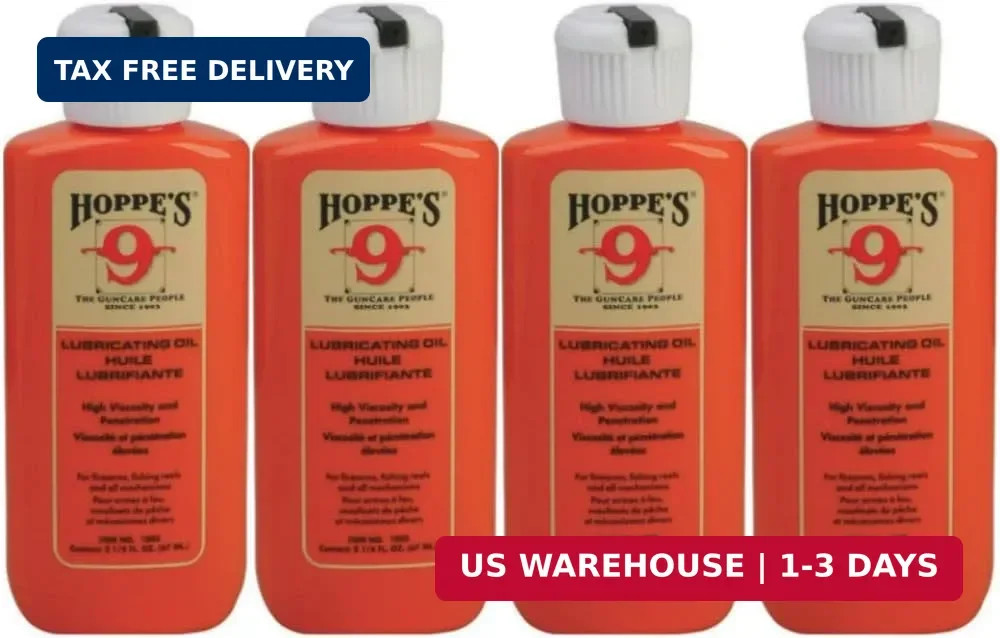 HOPPE’S No. 9 Lubricating Oil, 2-1/4 ounces Bottle (4-Pack)