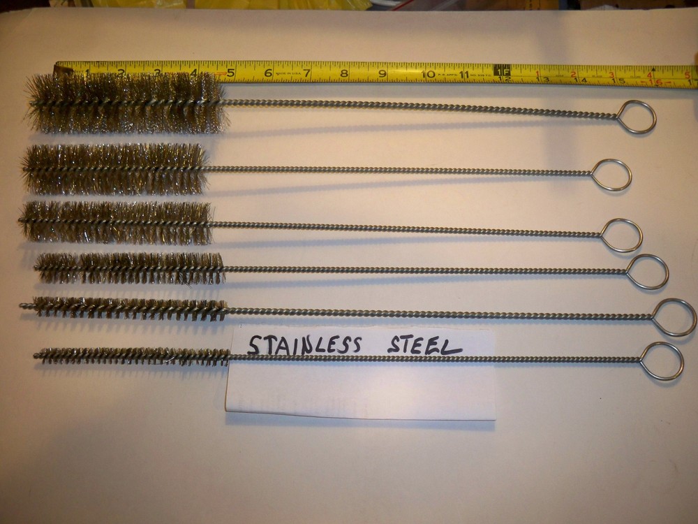 6 pc TUBE CLEANING WIRE BRUSHES STAINLESS STEEL WIRE BRUSH PIPE CLEANING