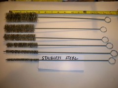 6 pc TUBE CLEANING WIRE BRUSHES STAINLESS STEEL WIRE BRUSH PIPE CLEANING