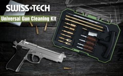 Swiss+Tech 16PC Handgun Cleaning Kit Cleaning Rod Bore Brushes Cleaning Patches
