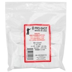 Pro-Shot Cleaning Patches Cotton Flannel For .22-.270 Caliber 500 Count – 118500