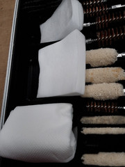 Gun Cleaning Kit Case & Contents Brushes, Mops, Jags More See Pics