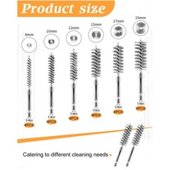 Stainless Steel Wire Bore Brush Set – 1/4 Inch Hex Shank