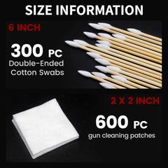 Gun Cleaning Supplies Set in Storage Box – Gun Cleaning Patches and Long Cotton