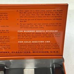 Vintage Marble Gun Cleaning Kit METAL CASE Missing Patches & Oil gunsmith