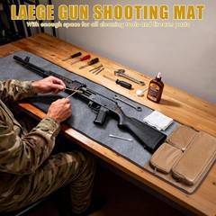 Large Gun Cleaning Mat for All Guns, Roll up Rifle Cleaning Pad with PVC Accesso