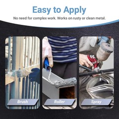 Rust Bullet Automotive, Metallic Gray, Quart, UV Resistant, No Topcoat Needed