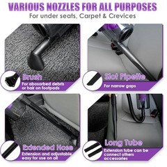 Car Cleaning Kit Car Interior Detailing Kit with High Power 17PCS Purple