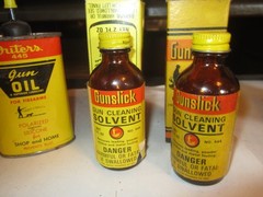 Vintage Outers 445 Gun Handy Oiler Oil Can Cleaning Solvent AND GUN OIL BOTTLE