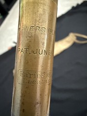 Rare C.M. Powers Brass Rod Gun Cleaner By Faries Mfg. Co. Oiler & Screw Driver!