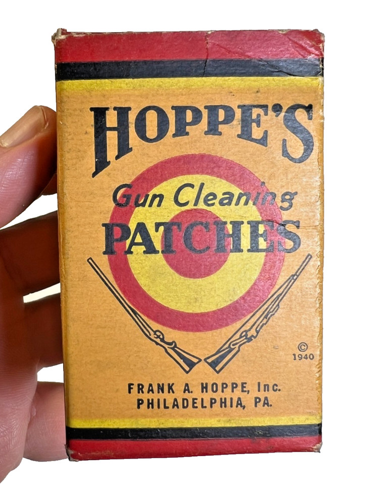 Hoppe’s Gun Cleaning Patches Box 1940s Full Unused Vintage Antique Philadelphia