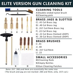 Pistol Cleaning Kit 9mm/.357.22.45.40 Caliber Handgun and Gun Cleaning Kit