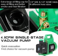 PB Motor Tech Vacuum Pump Gauge Set 4.5 CFM Aluminum