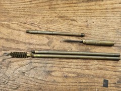 Vintage C.M. Powers Brass 3 Piece Gun Cleaning Rod Faries MFG CO. 12 Ga 20 Ga