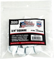 Pro Shot .17-22 Caliber 3/4-Inch SQ. 500 Count Patches Rimfire, White