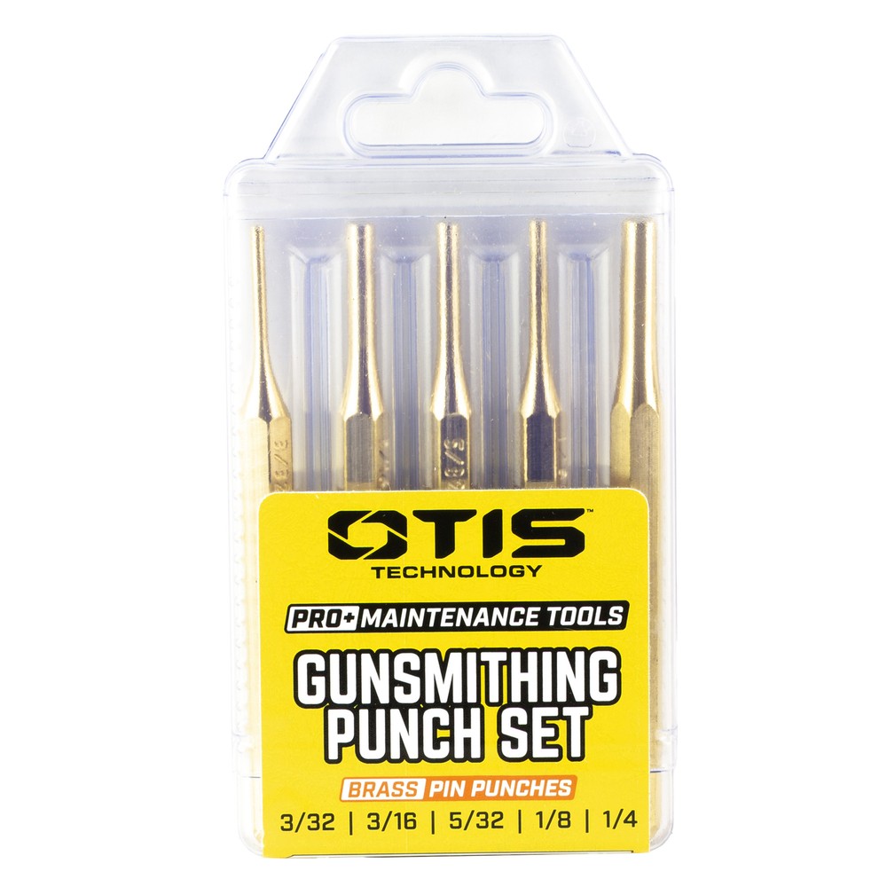 Otis Technology Pro Plus Punch Set 5 Brass Pin Punches for Gunsmithing Needs