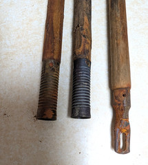 Antique Three Piece Wooden & Brass Gun Cleaning Rod From England Rough Works