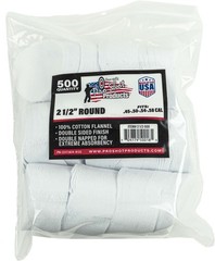 Pro-Shot Cotton Flannel Patches .45-.58 Caliber 2.5 Inch Round 500 Per: 21/2-500
