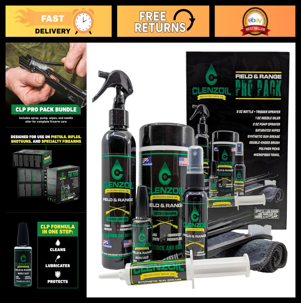 Clenzoil CLP Pro Pack Bundle – Premium Gun Cleaner, Lubricant & Protectant