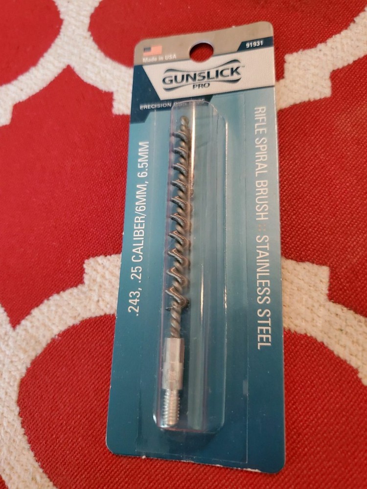 Gunslick Pro Rifle Bore Brush .243,25,6.5MM Caliber Spiral Stainless Steel New