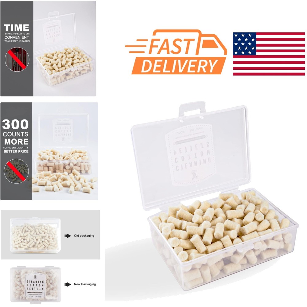 Cleaning Cotton Wool Felt Pellets .177 Caliber 300 Counts with Storage Box