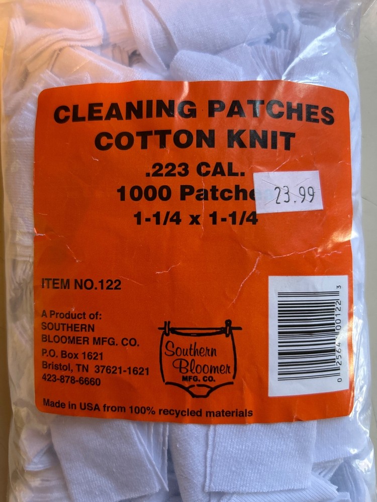 CLEANING PATCHES COTTON KNIT 1000 .223 1-1/4X 1-1/4
