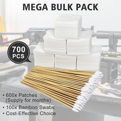 700Pcs Gun Cleaning Supplies, 2×2 Inch Cotton Patches and 6 Inch Cotton Swabs…