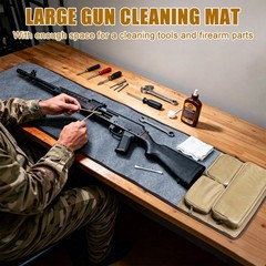 Heavy Duty Gun Cleaning Mat Roll Up Rifle Clean Pad w/Zipper Pocket for Shooting