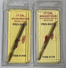 2 Pro-Shot Bore Brush For .17 Caliber/.177 Rifle Bronze/Nylon 17R 17NR Pellet