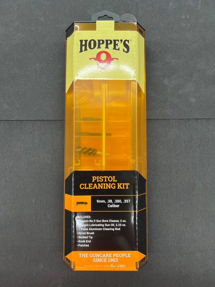 HOPPES PISTOL CLEANING KIT 9/38/380/357 (HOPPC038B) Hopes No. 9 Oil 1003