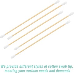 6 Inch Cotton Gun Cleaning Swabs with Bamboo Handle Double Ends Tips 500pcs