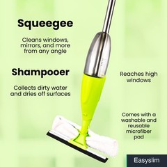 5-in-1 Cleaning Tool Kit – Spray Mop, Sweeper, Duster, Squeegee, Green