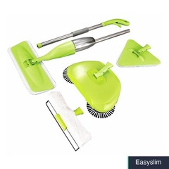 5-in-1 Cleaning Tool Kit – Spray Mop, Sweeper, Duster, Squeegee, Green
