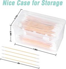 6 Inch Cotton Gun Cleaning Swabs with Bamboo Handle Double Ends Tips 500pcs