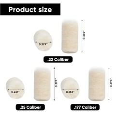 Airgun Cleaning Pellets .22 .177 .25 Caliber – 120 Count Cotton Wool Felt with B