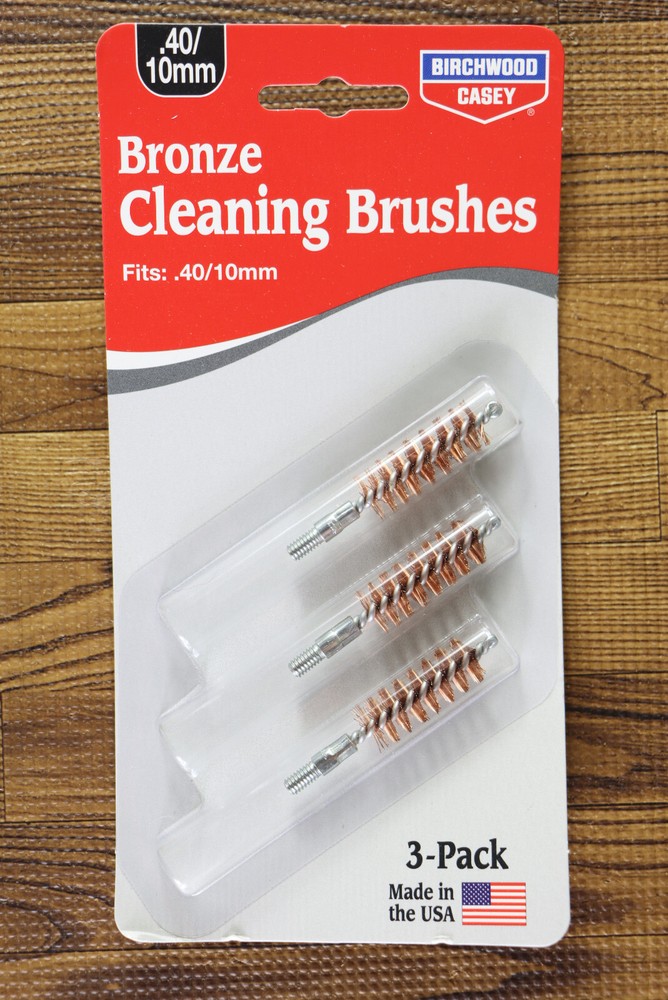 Birchwood Casey Bronze Cleaning Brushes Fits .40/10mm 3 Pack USA