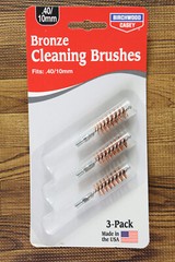 Birchwood Casey Bronze Cleaning Brushes Fits .40/10mm 3 Pack USA
