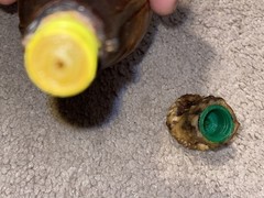 Leather Covered Plastic Squeeze Bottle With Antler Lid