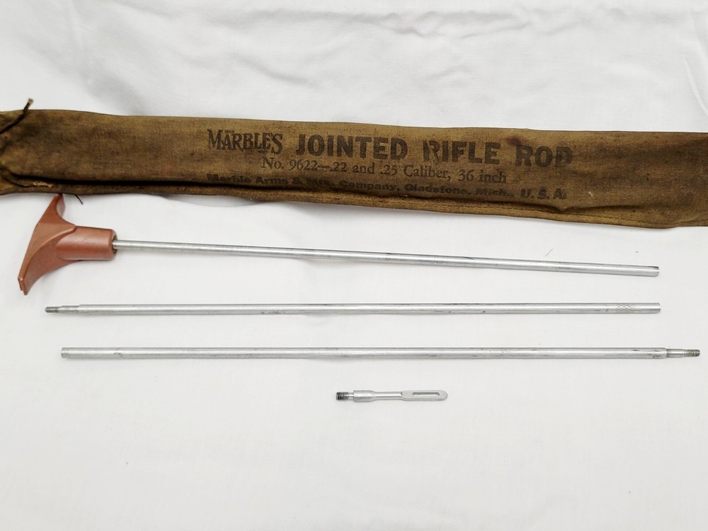 Vintage Marbles Jointed Rifle Rod No. 9622 – .22 & .25 Caliber and Up 36″ USA