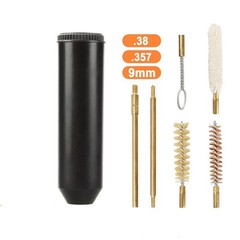 9mm 38 357 Pistol Cleaning Kit Bronze Brush Cotton Mop Brass Rods Gun Care Set