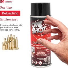Hornady One Shot Case Lube, 10 oz / 14 fl – Aerosol Dry 14fl oz, Silver