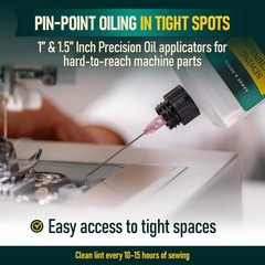 3.4 Oz Sewing Machine Oil Set Including 1″ & 1.5″ Precision Oil Applicators &…