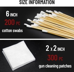 High Absorbent Gun Cleaning Patches & Swabs Set in Convenient Storage Case