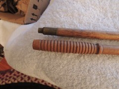 Antique Vtg. Wood & Brass 3-Pc Gun Cleaning Rod & one Solid Rod one Cleaning Tip
