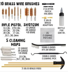 Deluxe 51 pc Gun Cleaning Kit Trademarked Aluminum Bullet Shaped Design
